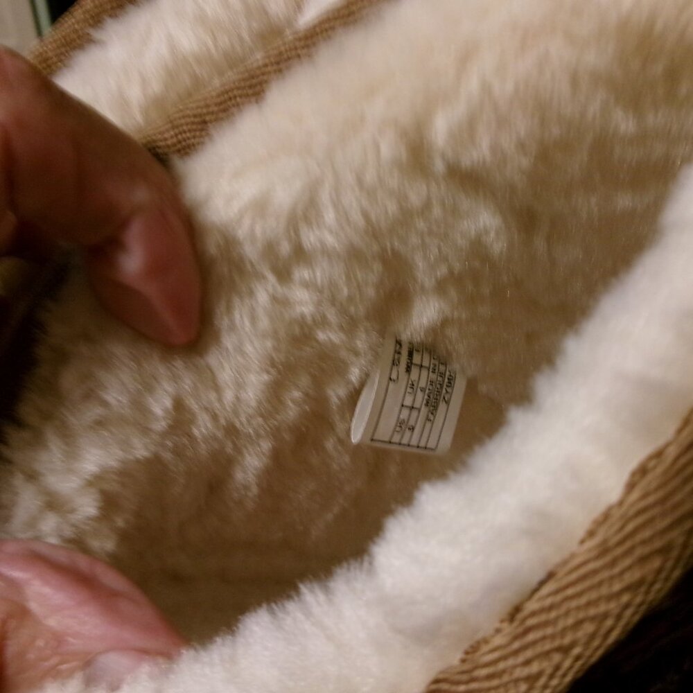 LAMO suede shearling boho rainbow threads mid calf pull on boots sz6 - Picture 3 of 7